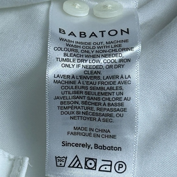 Aritzia Babaton Utility Button Up Shirt XS Drapey Twill QuietLuxury Preppy - Picture 10 of 16
